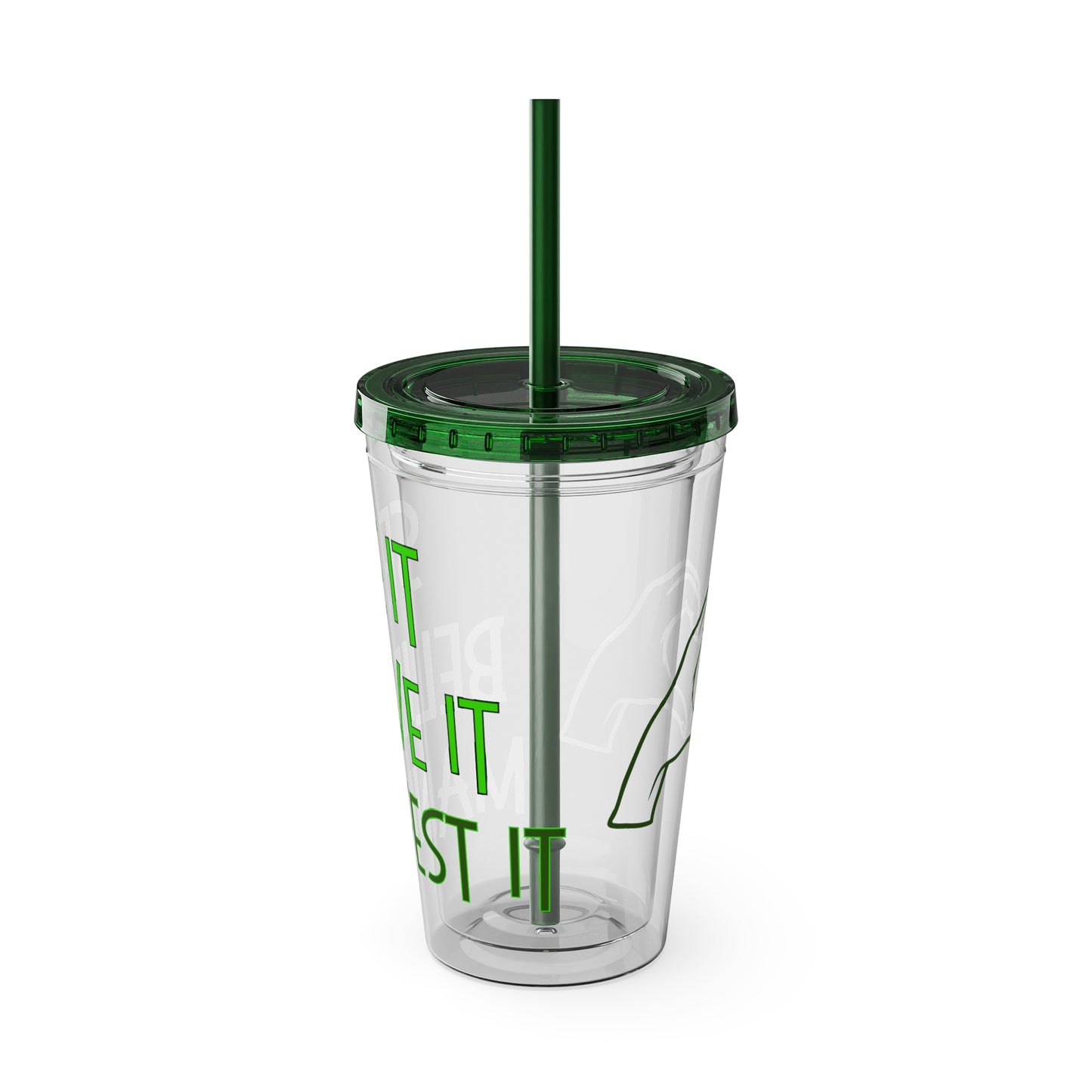 'See it Believe it Manifest it' Acrylic Tumbler with Straw, 16oz