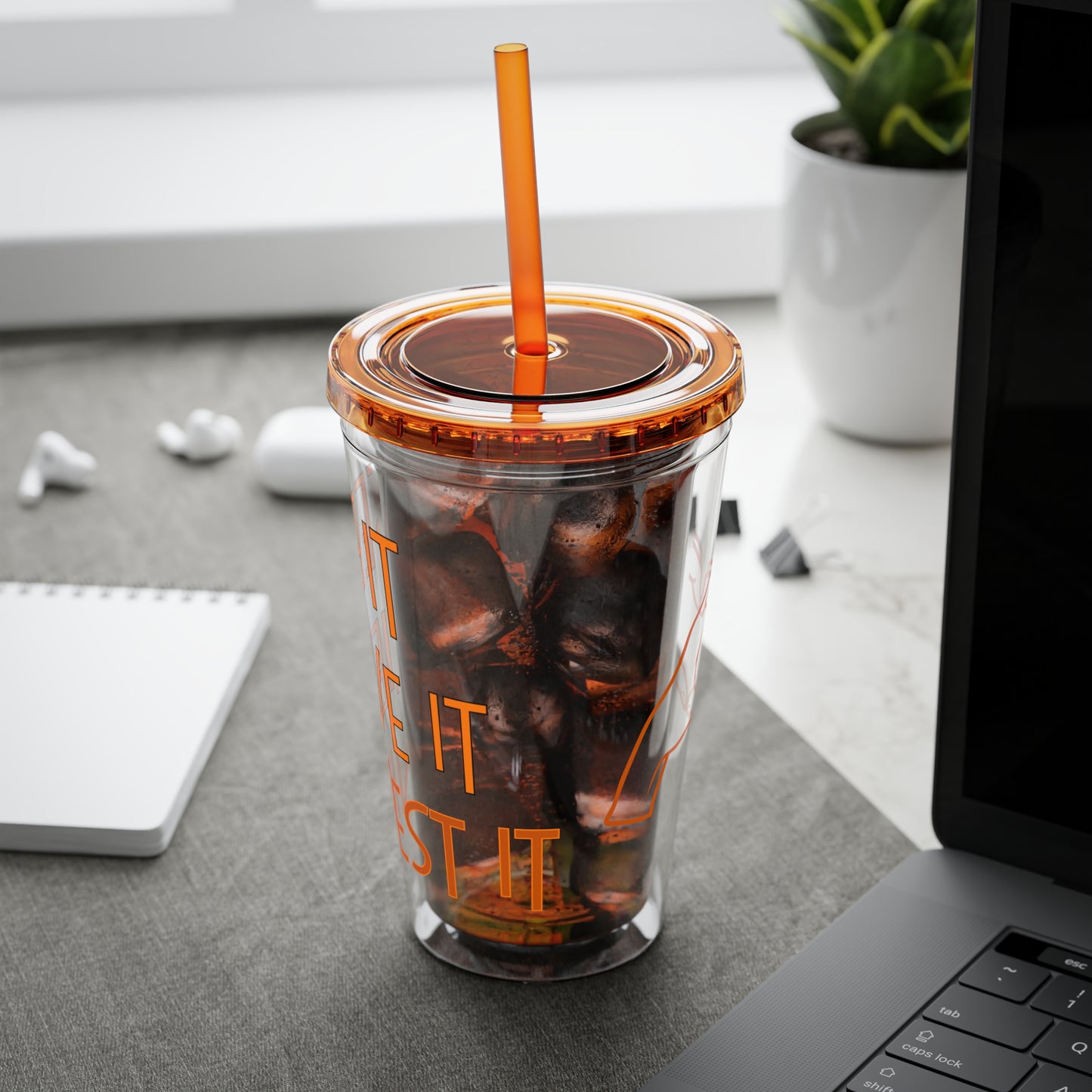 'See it Believe it Manifest it' Acrylic Tumbler with Straw, 16oz