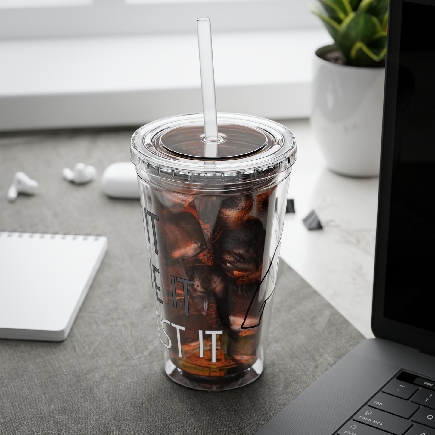 'See it Believe it Manifest it' Acrylic Tumbler with Straw, 16oz