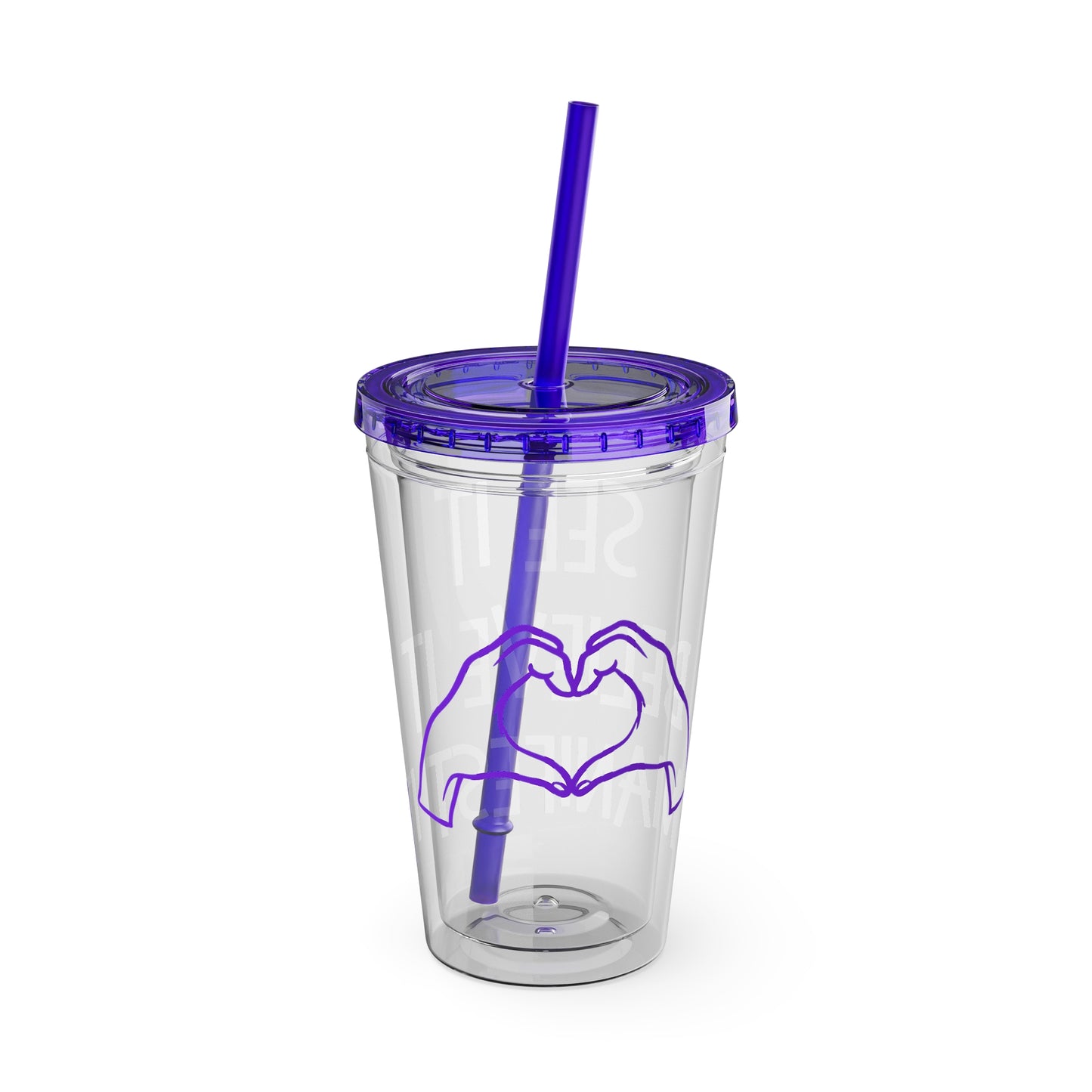 'See it Believe it Manifest it' Acrylic Tumbler with Straw, 16oz