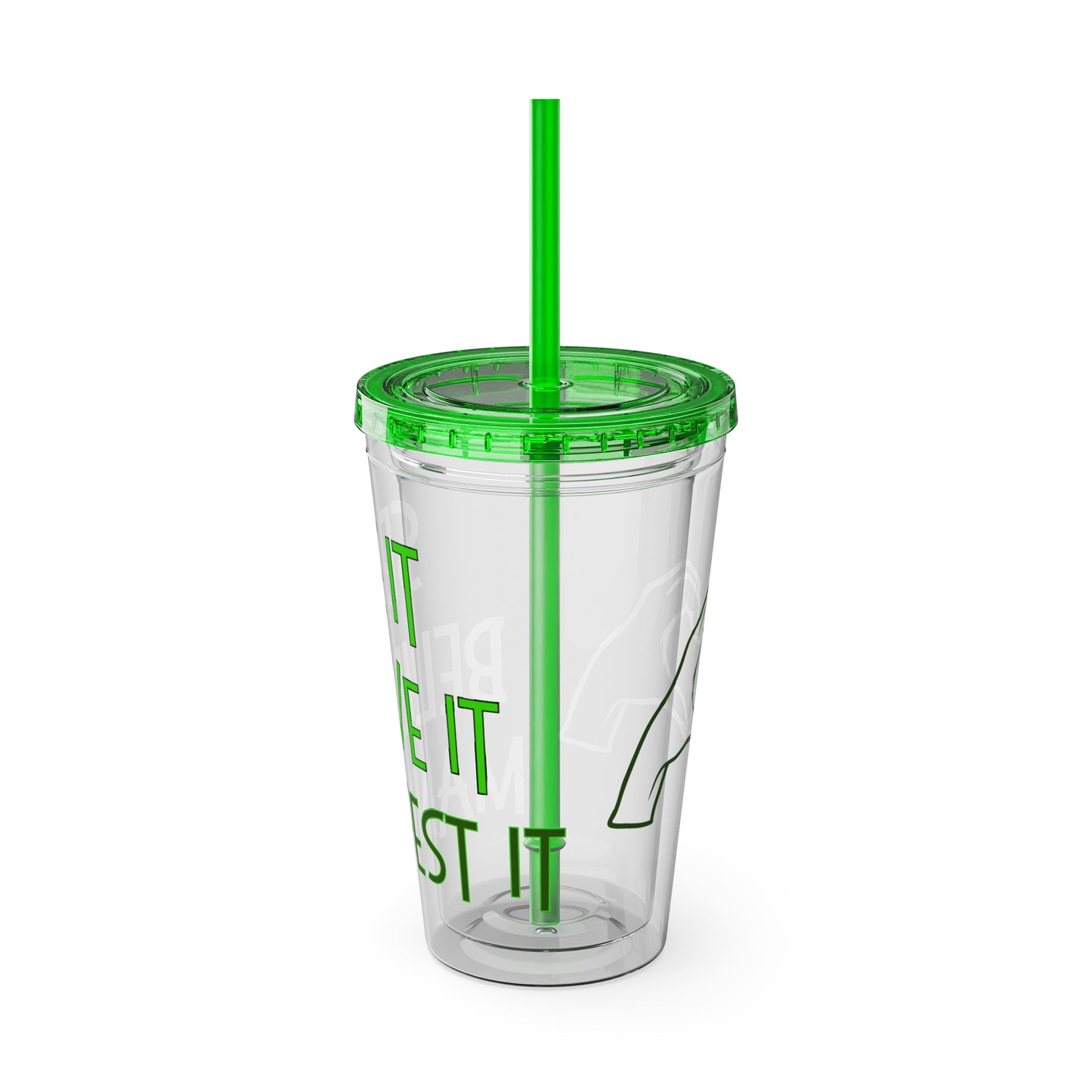'See it Believe it Manifest it' Acrylic Tumbler with Straw, 16oz