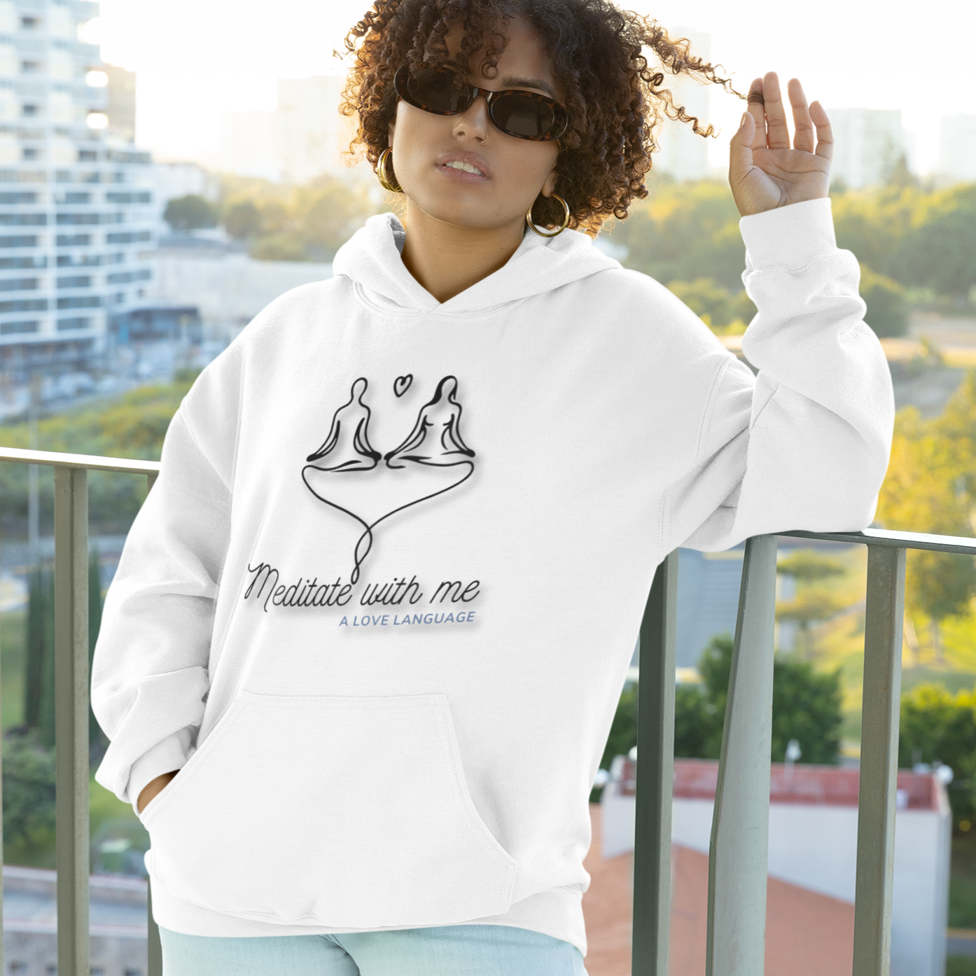 'Meditate with me' Heavy Blend Hoodie / Hoodie / Graphic Hoodie or Sweatshirt
