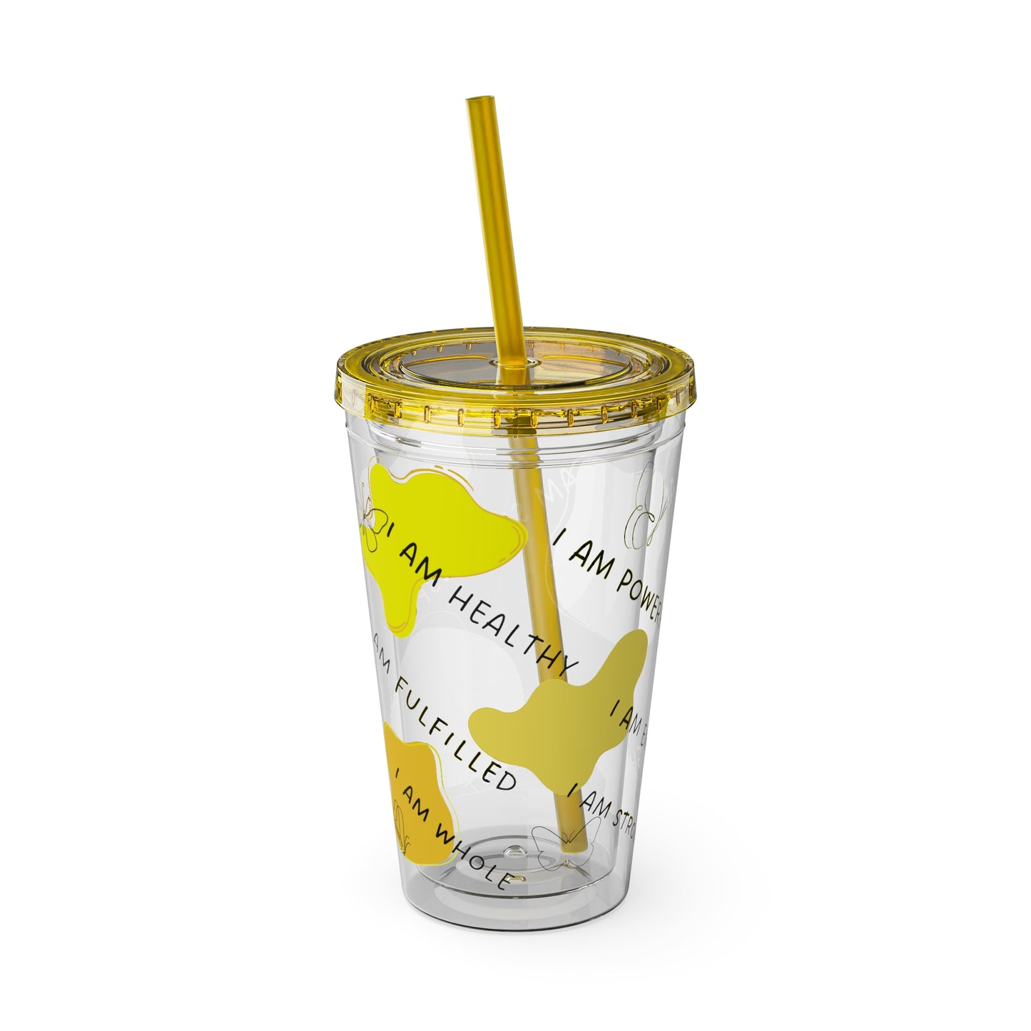 Positive Affirmations Acrylic Tumbler with Straw, 16oz