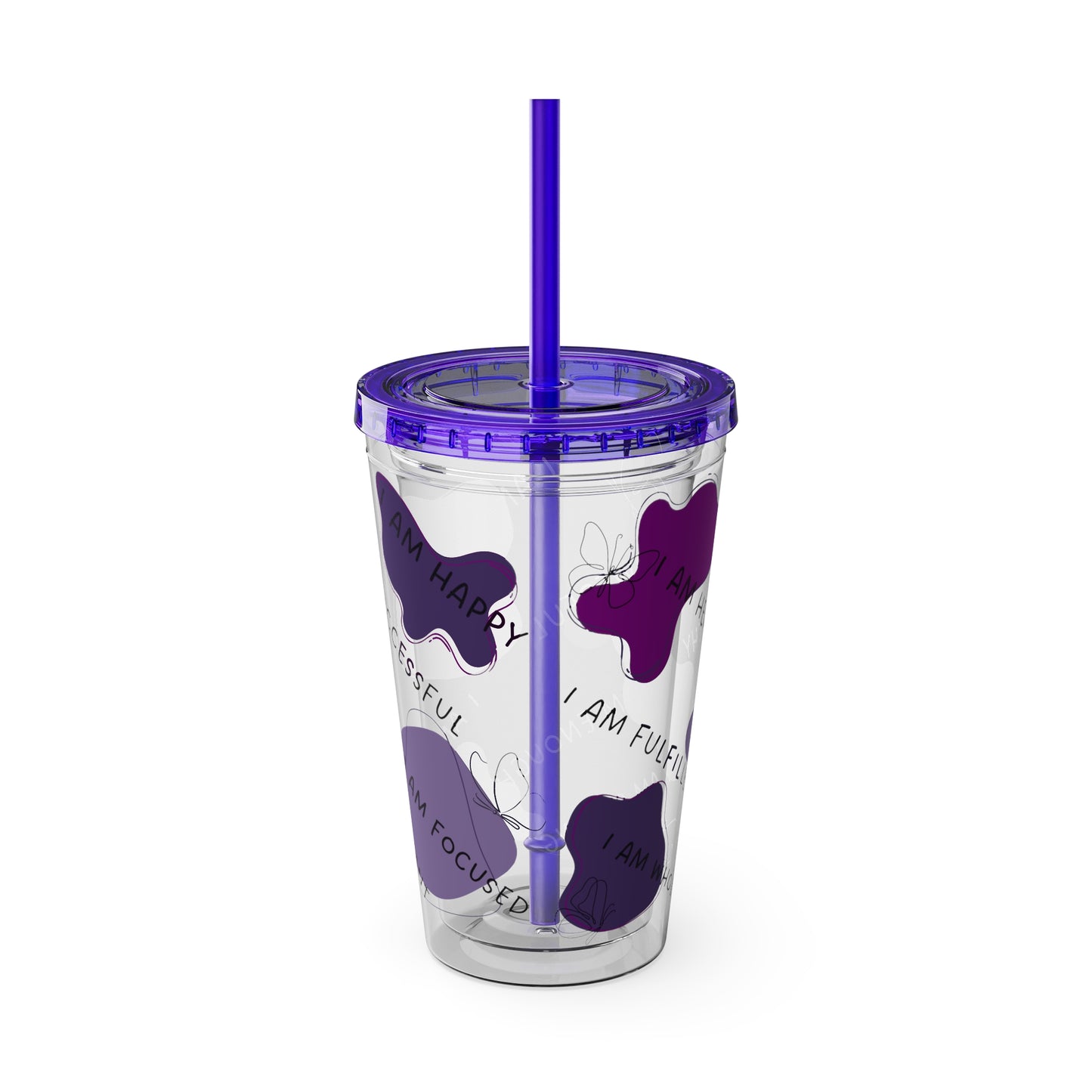 Positive Affirmations Acrylic Tumbler with Straw, 16oz