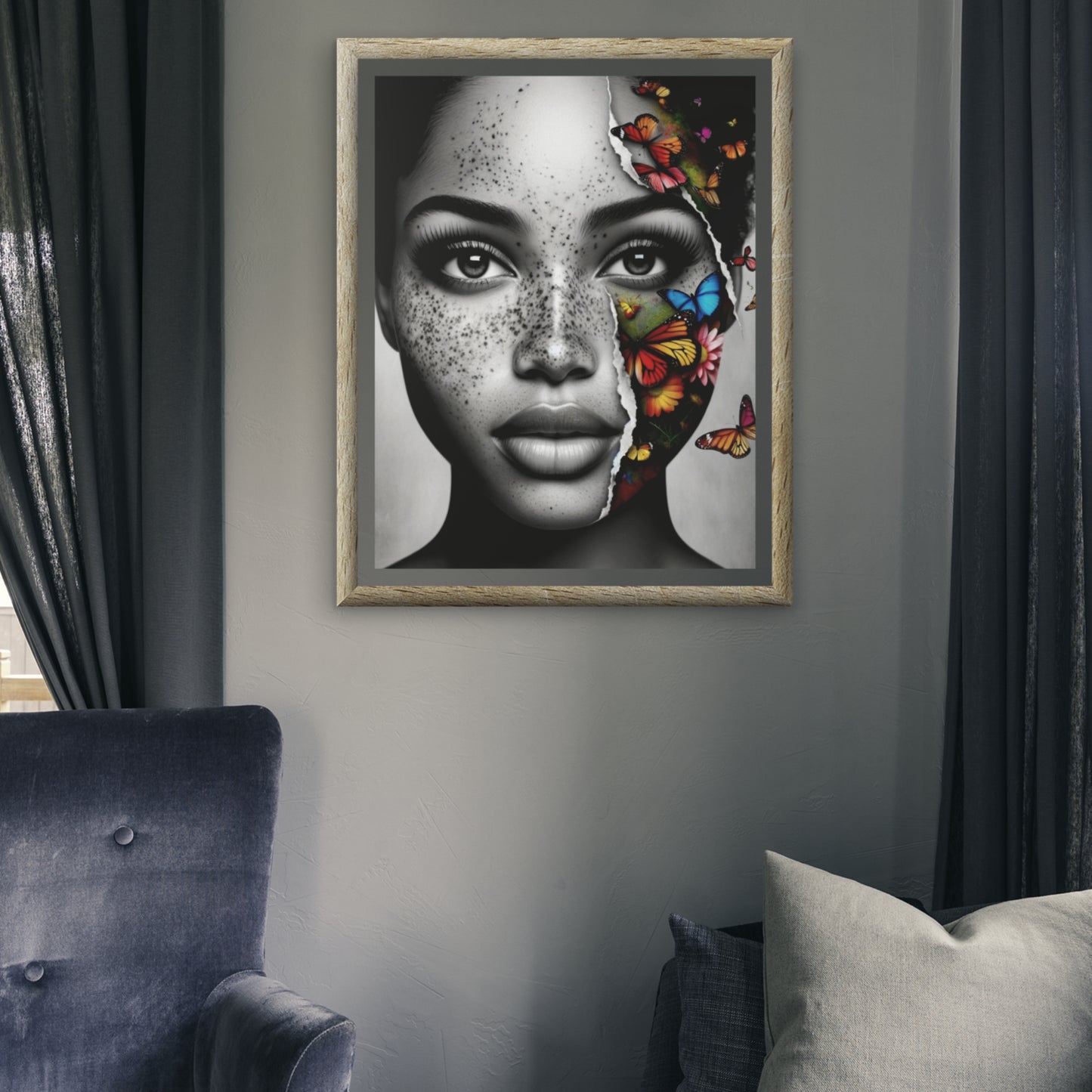 Butterfly Black Girl / Printable Wall Art