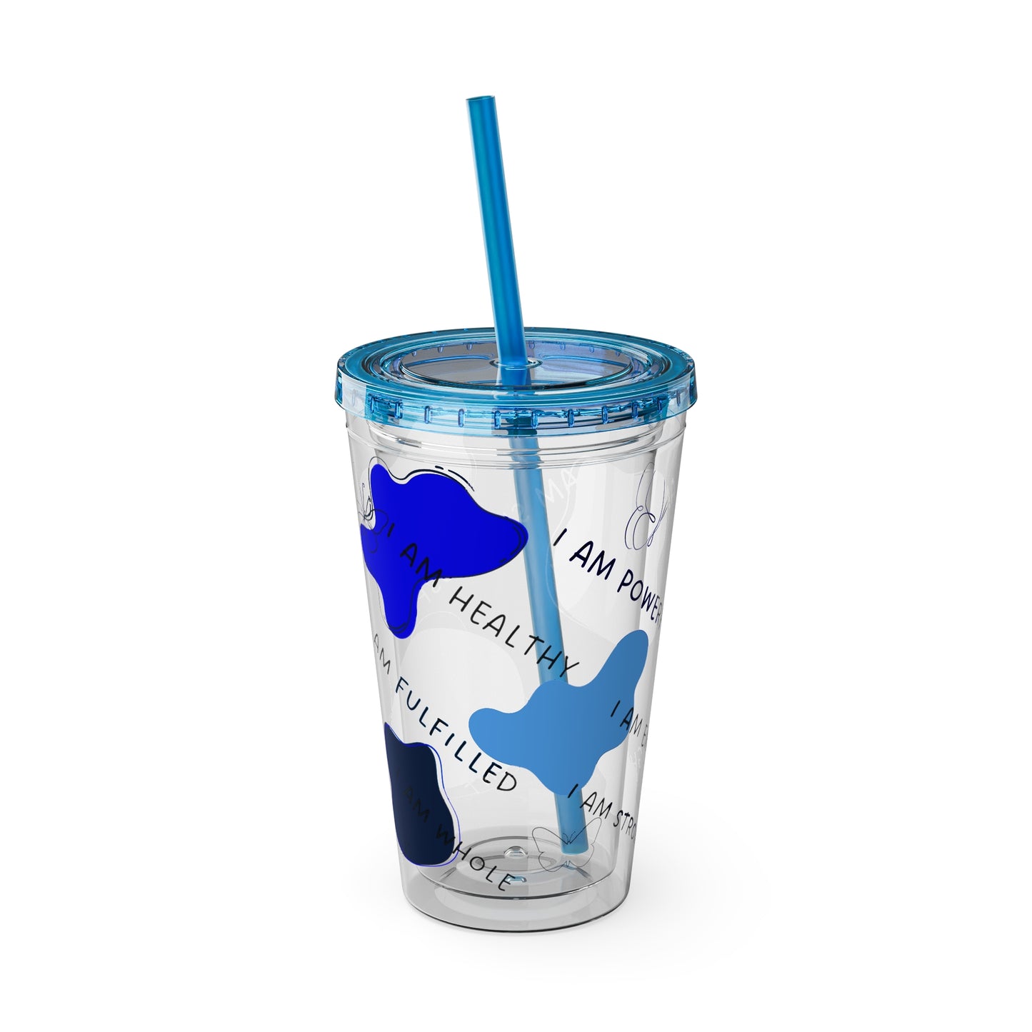 Positive Affirmations Acrylic Tumbler with Straw, 16oz